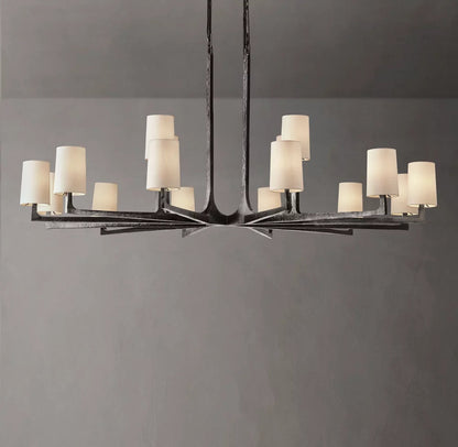Calder Hammered Metal Halo Chandelier
