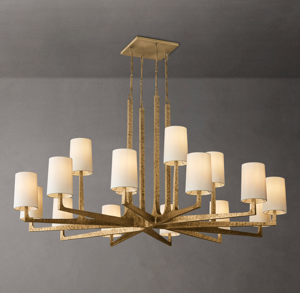 Calder Hammered Metal Halo Chandelier