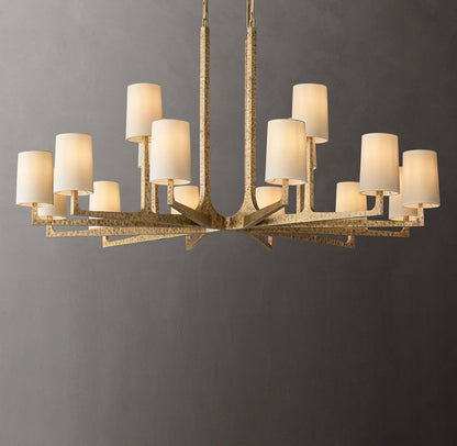 Calder Hammered Metal Halo Chandelier