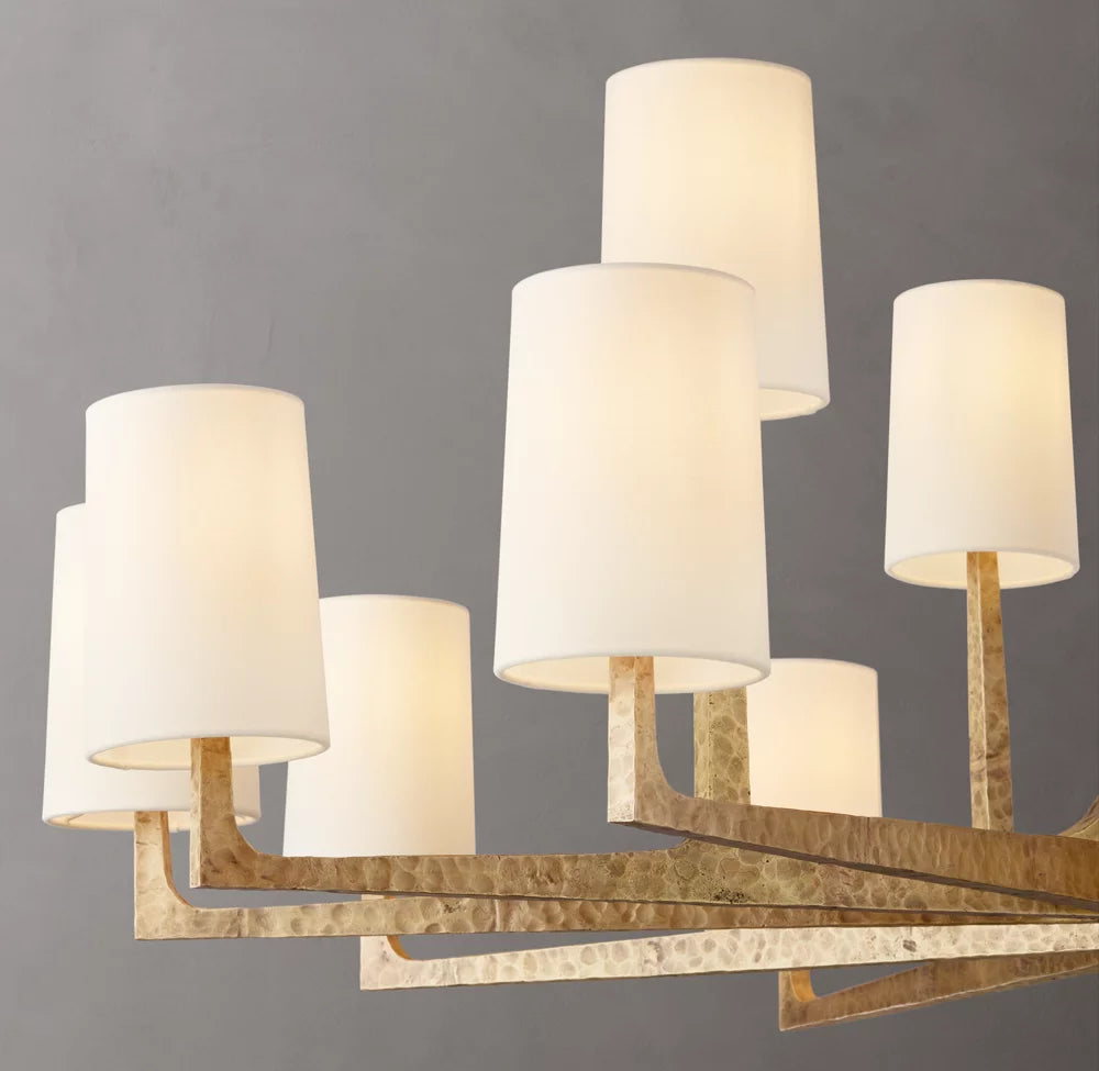 Calder Hammered Metal Halo Chandelier