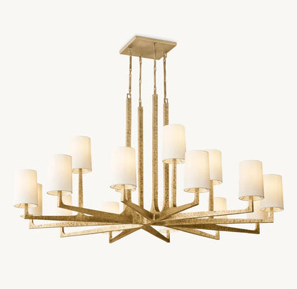Calder Hammered Metal Halo Chandelier
