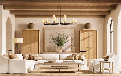 Calder Hammered Metal Halo Chandelier