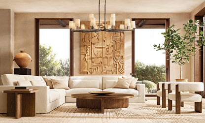 Calder Hammered Metal Halo Chandelier