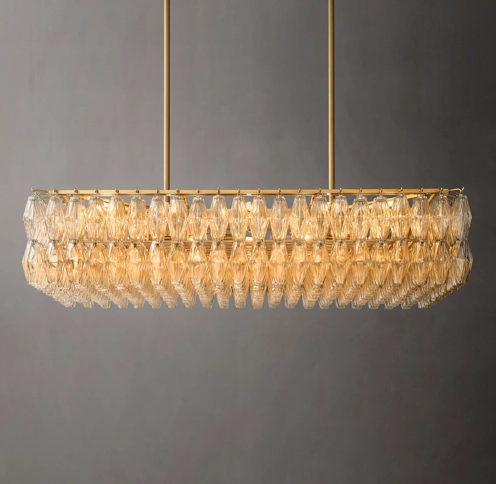 Caressa Blown Glass Rectangular Chandelier