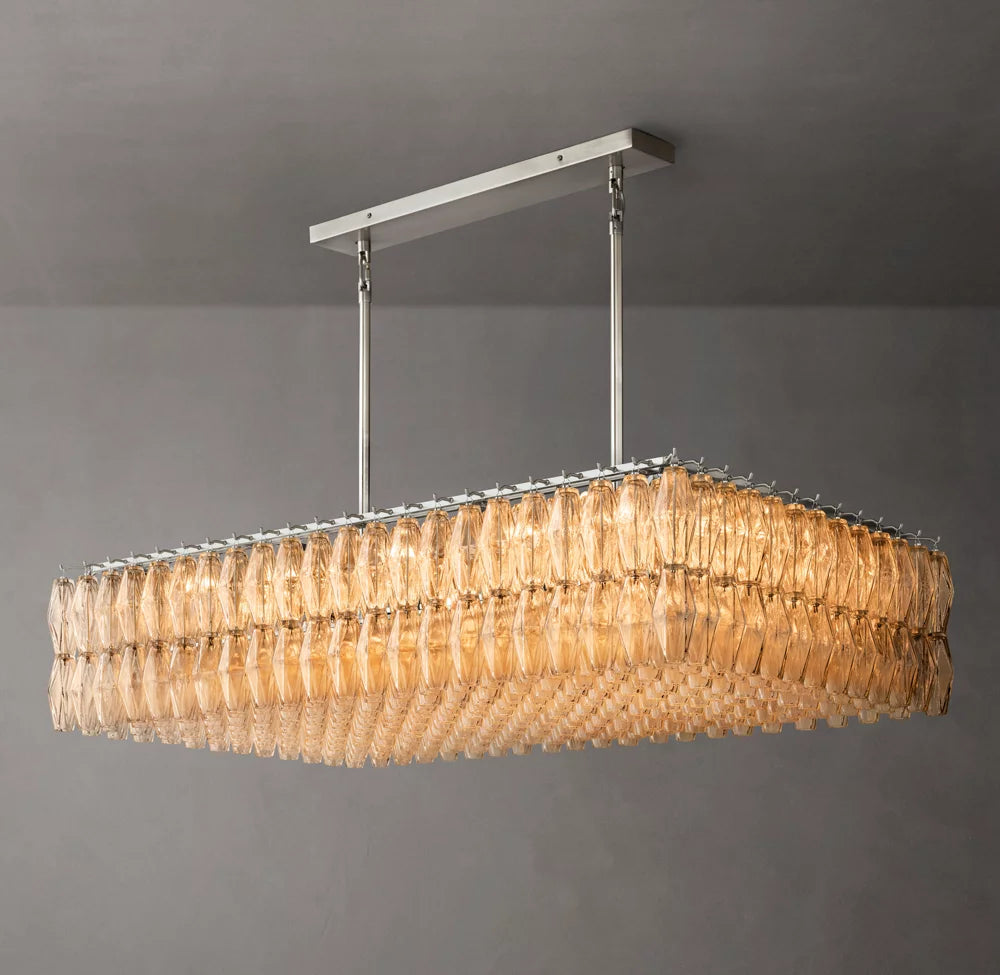 Caressa Blown Glass Rectangular Chandelier