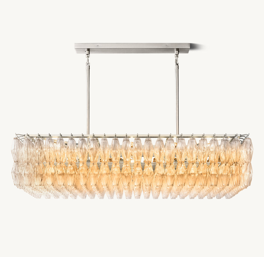 Caressa Blown Glass Rectangular Chandelier