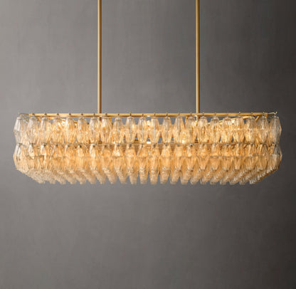 Caressa Blown Glass Rectangular Chandelier