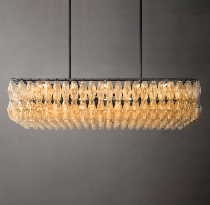Caressa Blown Glass Rectangular Chandelier