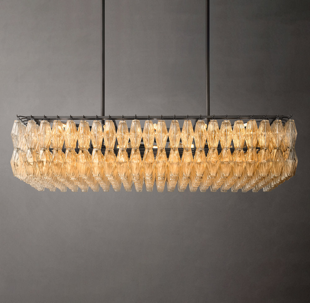 Caressa Blown Glass Rectangular Chandelier