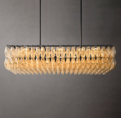 Caressa Blown Glass Rectangular Chandelier