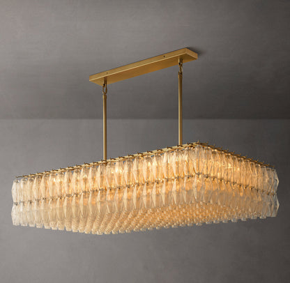 Caressa Blown Glass Rectangular Chandelier