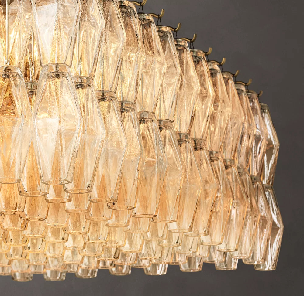 Caressa Blown Glass Rectangular Chandelier