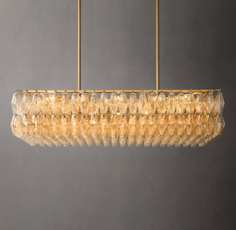 Caressa Blown Glass Rectangular Chandelier