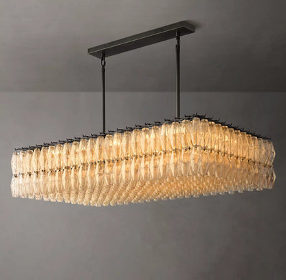 Caressa Blown Glass Rectangular Chandelier
