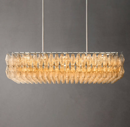 Caressa Blown Glass Rectangular Chandelier