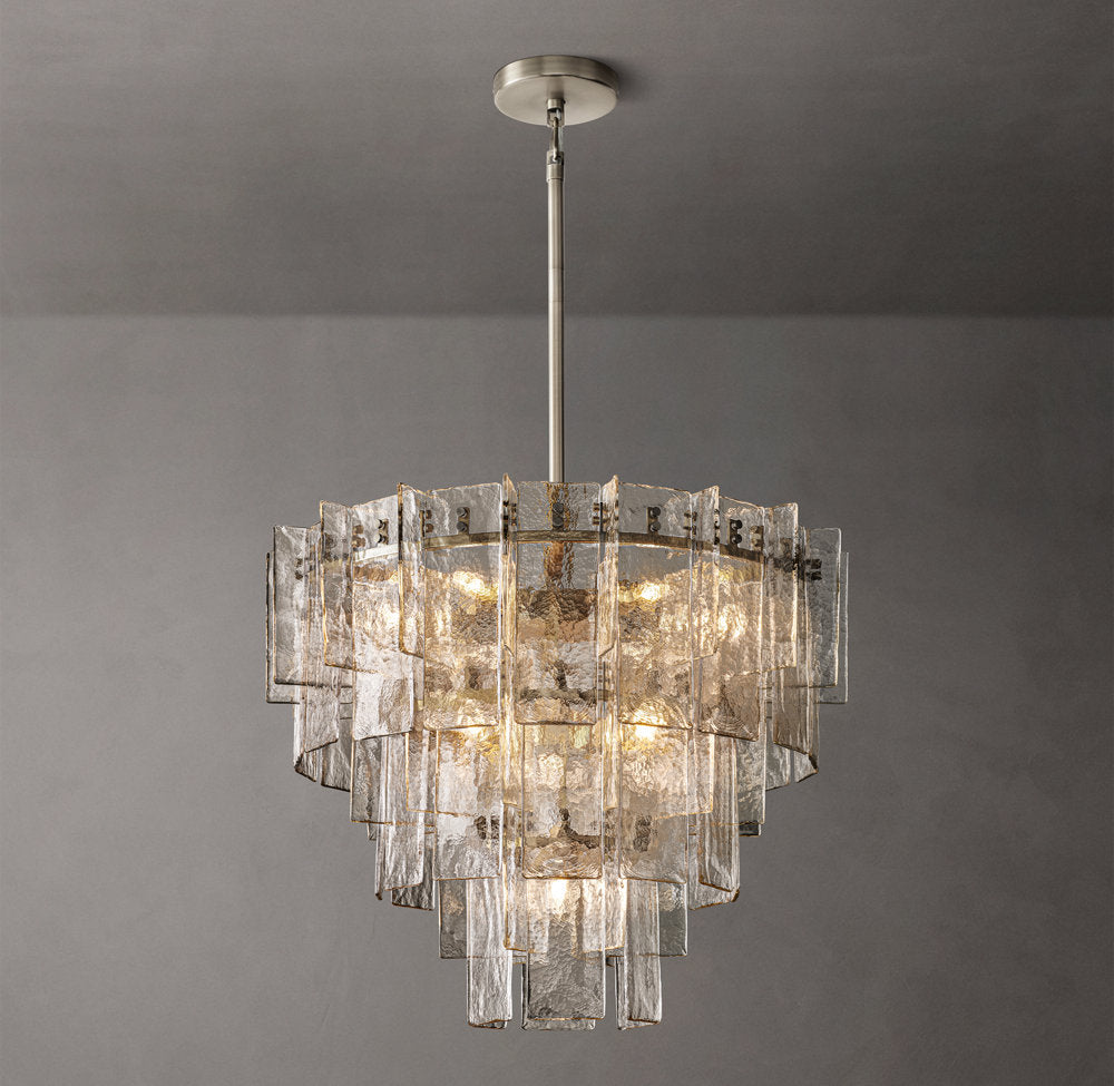 Cascade Rippled Cast Glass Chandelier