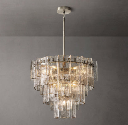 Cascade Rippled Cast Glass Chandelier
