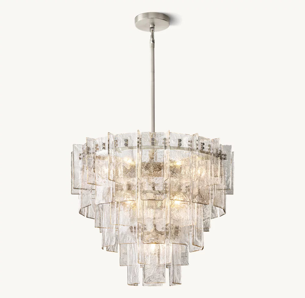 Cascade Rippled Cast Glass Chandelier