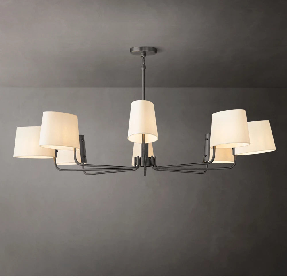 Celestine Brass Linen Chandelier