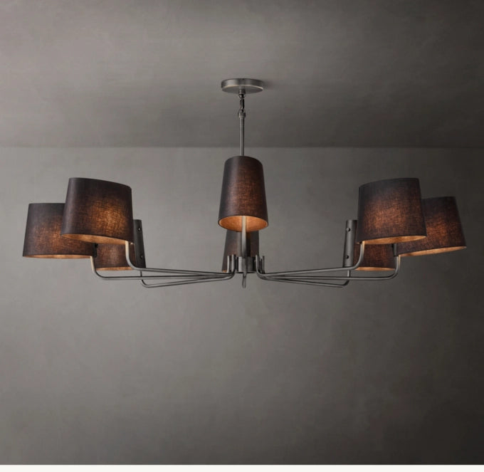 Celestine Brass Linen Chandelier
