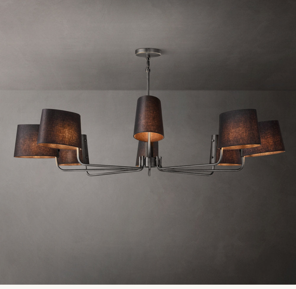 Celestine Brass Linen Chandelier