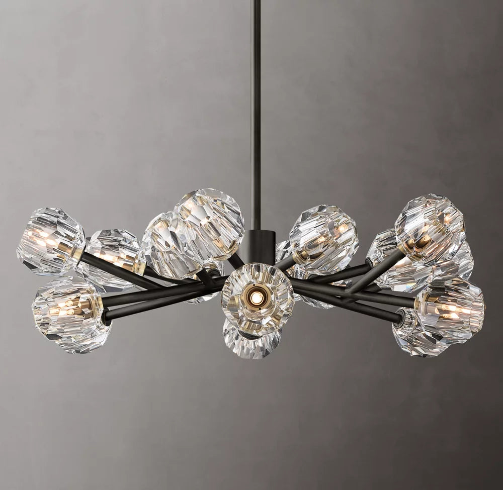 Celestine Faceted Glass Orb Chandelier