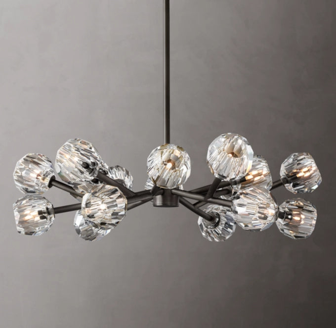 Celestine Faceted Glass Orb Chandelier