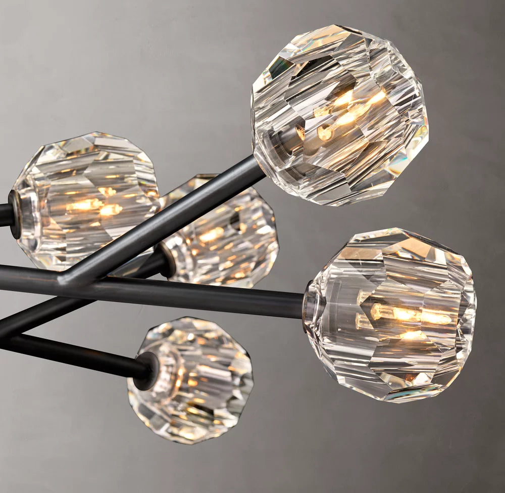 Celestine Faceted Glass Orb Chandelier