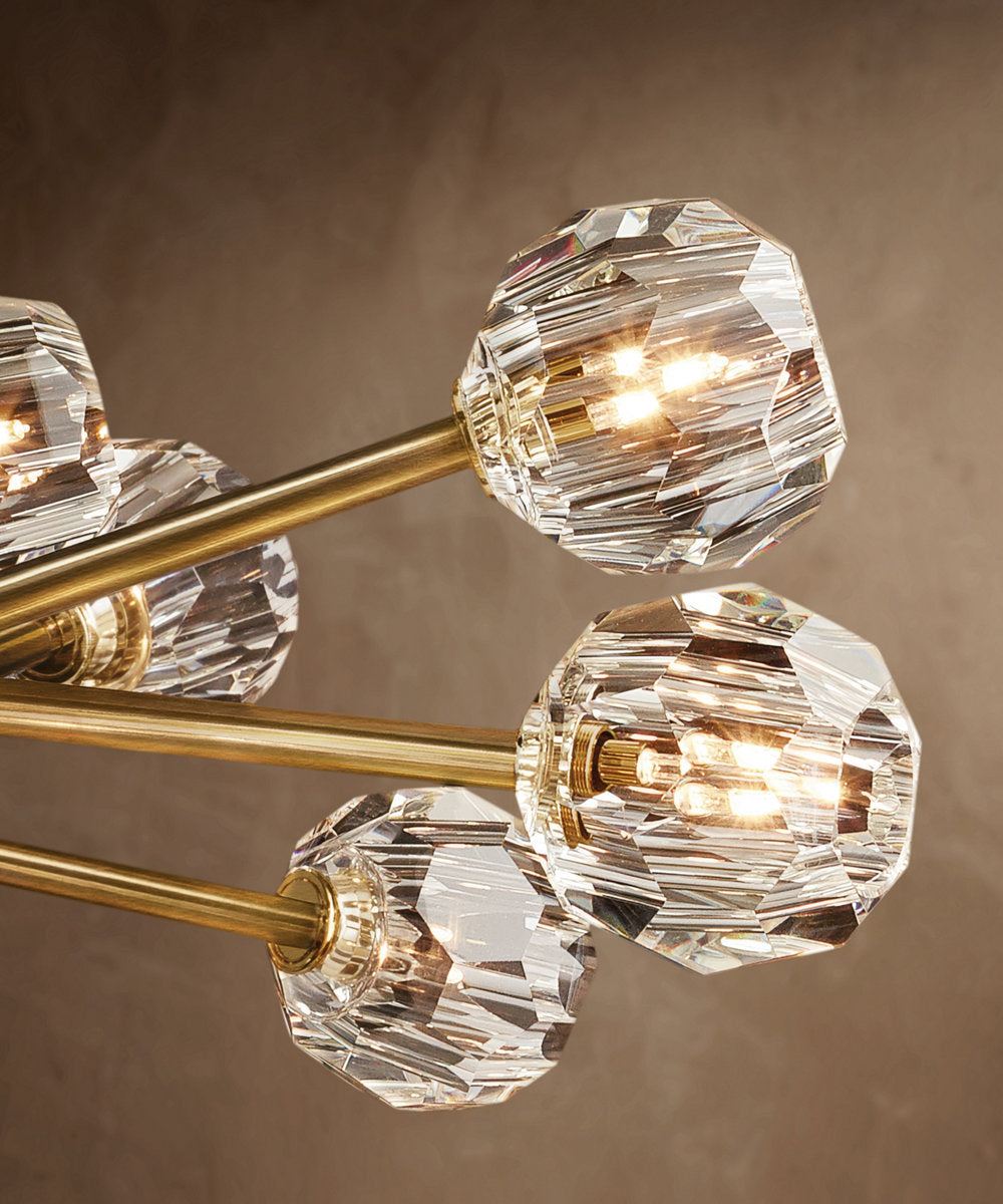 Celestine Faceted Glass Orb Chandelier