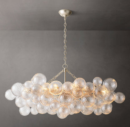 Celestine Rippled Glass Orb Linear Chandelier