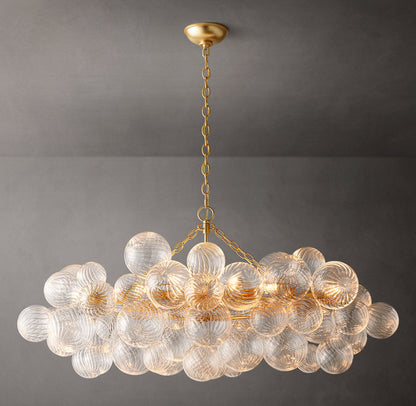 Celestine Rippled Glass Orb Linear Chandelier