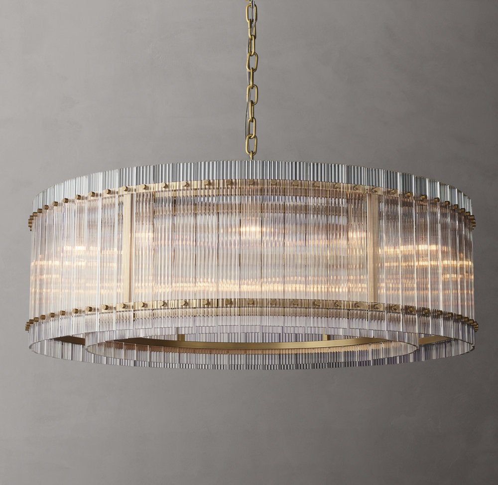 Clarion Fluted Glass Halo Chandelier