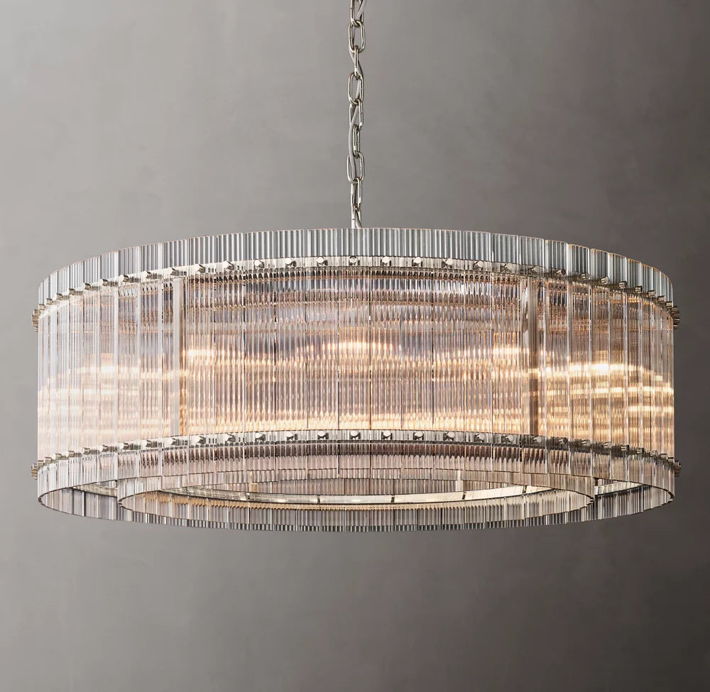 Clarion Fluted Glass Halo Chandelier
