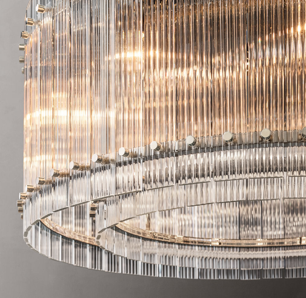 Clarion Fluted Glass Halo Chandelier
