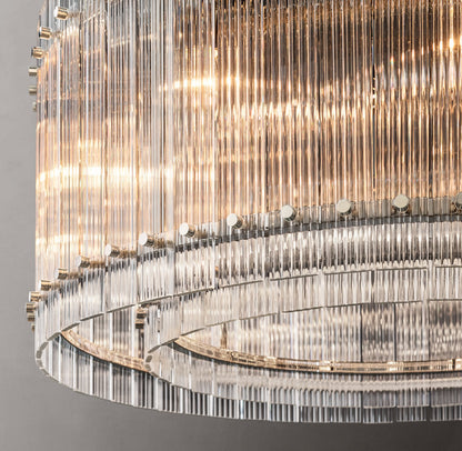 Clarion Fluted Glass Halo Chandelier