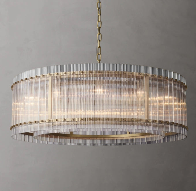 Clarion Fluted Glass Halo Chandelier