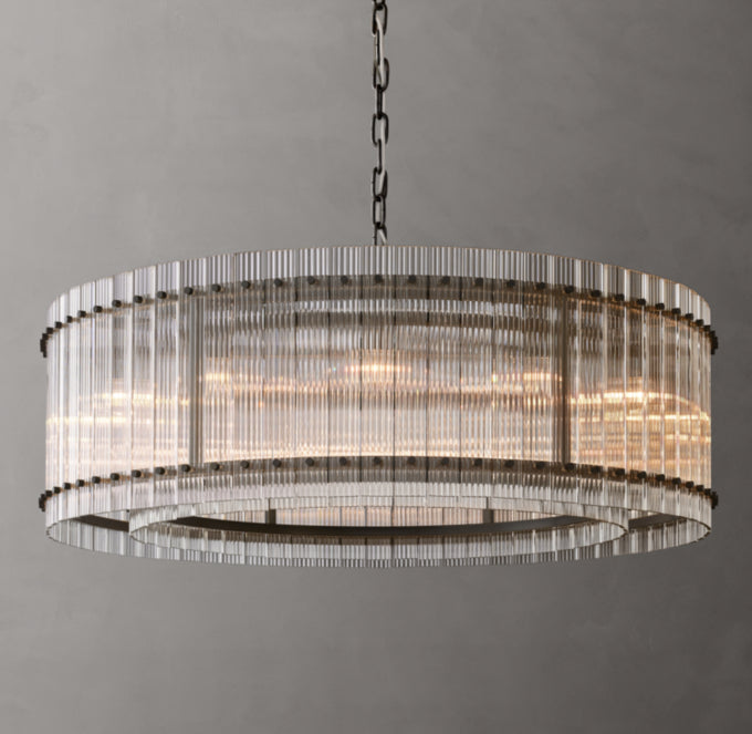 Clarion Fluted Glass Halo Chandelier