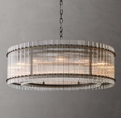 Clarion Fluted Glass Halo Chandelier