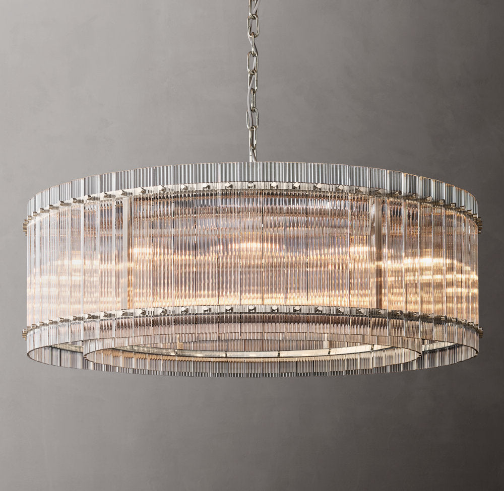 Clarion Fluted Glass Halo Chandelier