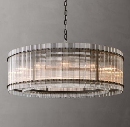 Clarion Fluted Glass Halo Chandelier