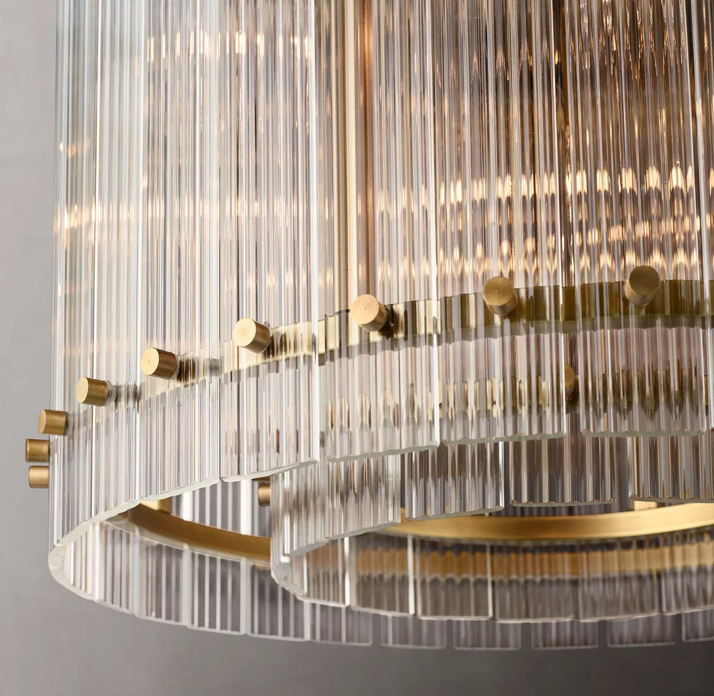 Clarion Fluted Glass Halo Chandelier