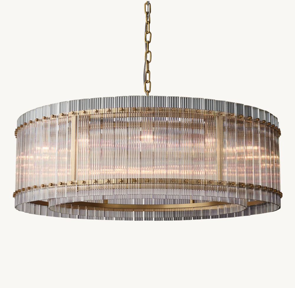 Clarion Fluted Glass Halo Chandelier