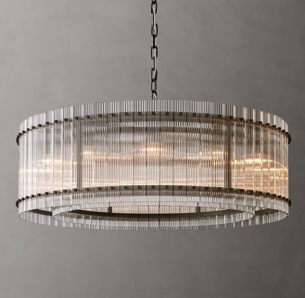 Clarion Fluted Glass Halo Chandelier