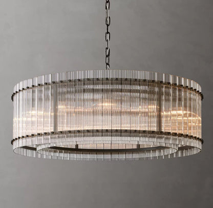Clarion Fluted Glass Halo Chandelier