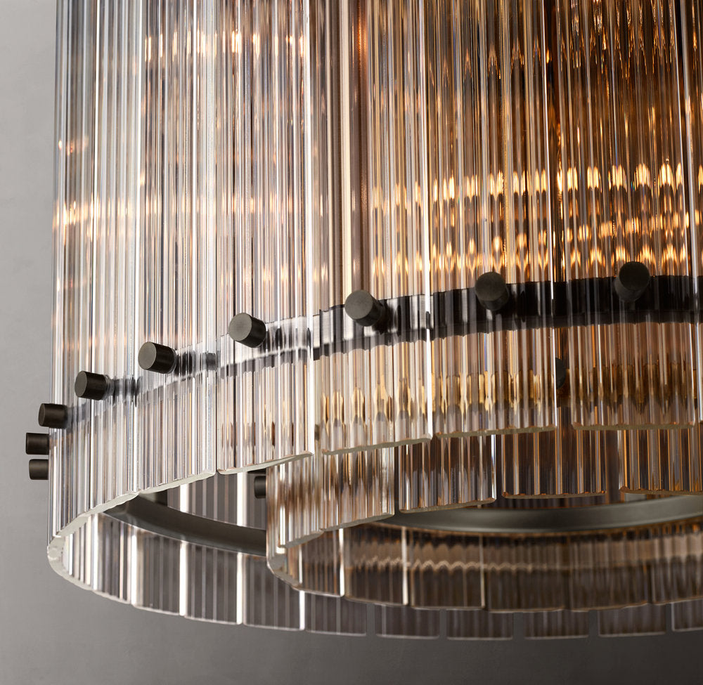 Clarion Fluted Glass Halo Chandelier