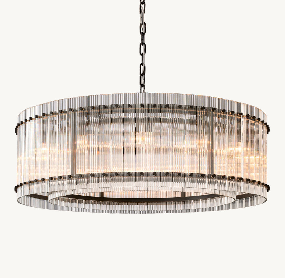 Clarion Fluted Glass Halo Chandelier