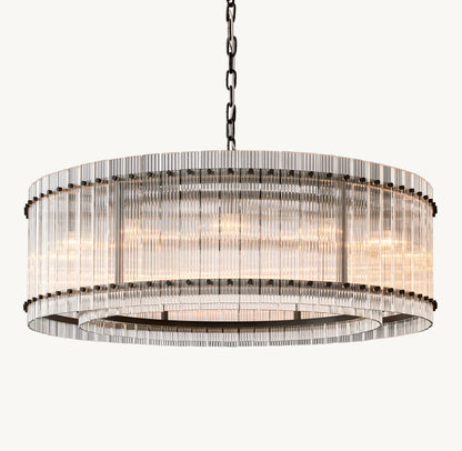Clarion Fluted Glass Halo Chandelier
