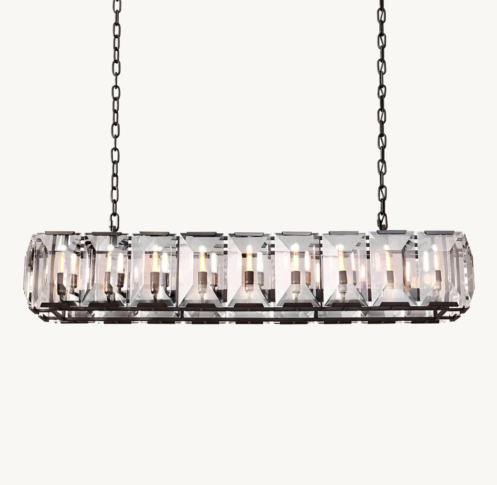 Clarion Rectangular Crystal Prism Chandelier