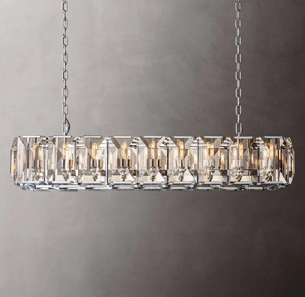 Clarion Rectangular Crystal Prism Chandelier