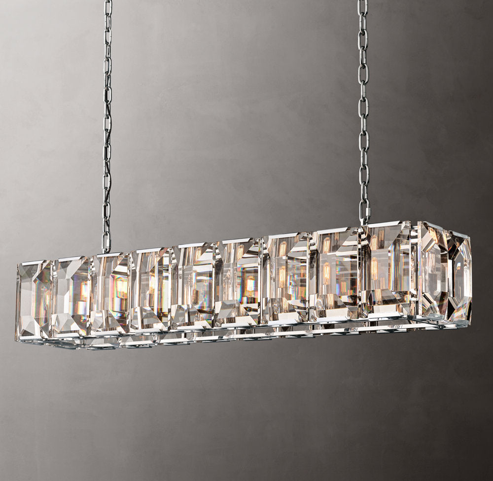 Clarion Rectangular Crystal Prism Chandelier